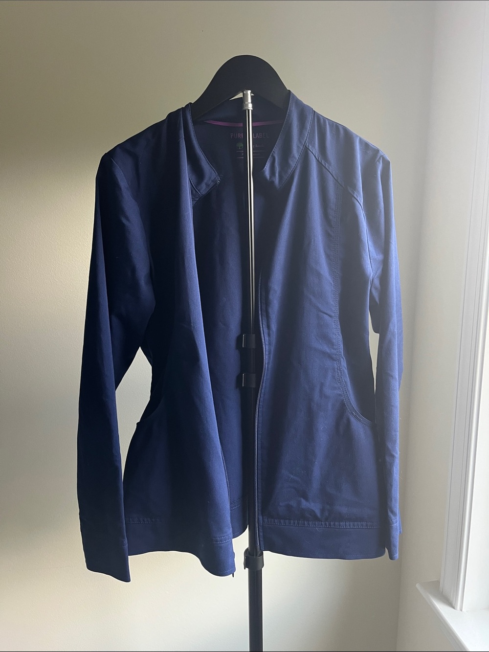 healing hands Navy Blue Zip-Front Jacket